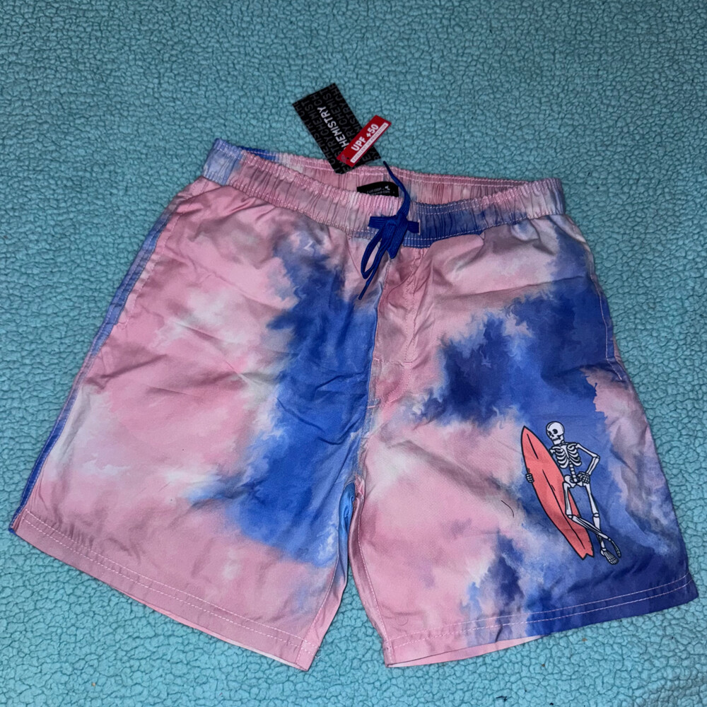 Chemistry Swim Trunks Tye Dye Surf Skeleton Size Small